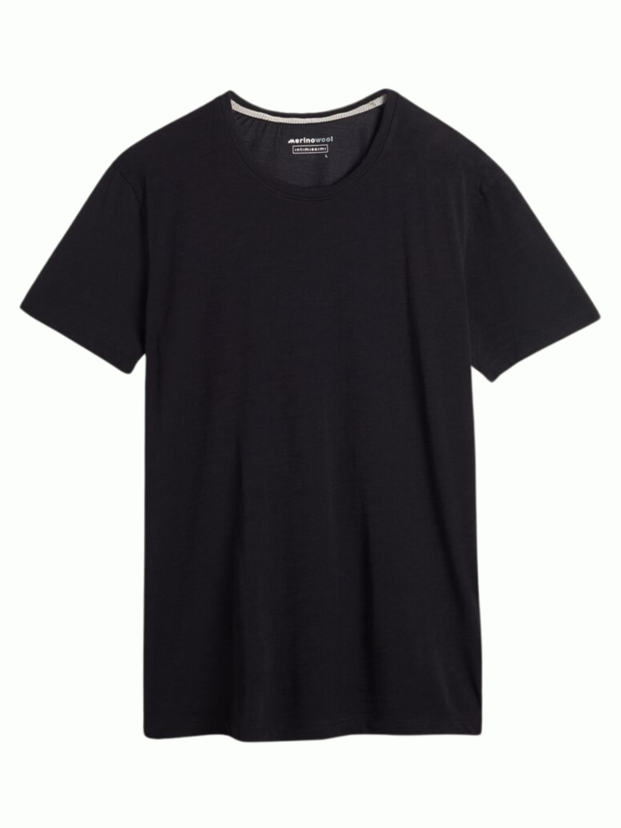 Camiseta De Manga Curta Em Lã Merino Elástica - Preto