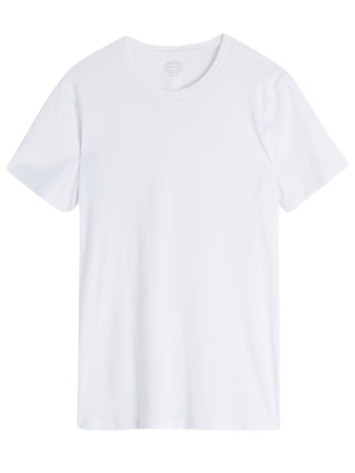Camiseta De Manga Curta Gola De Algodão Supima Extrafino - Branco