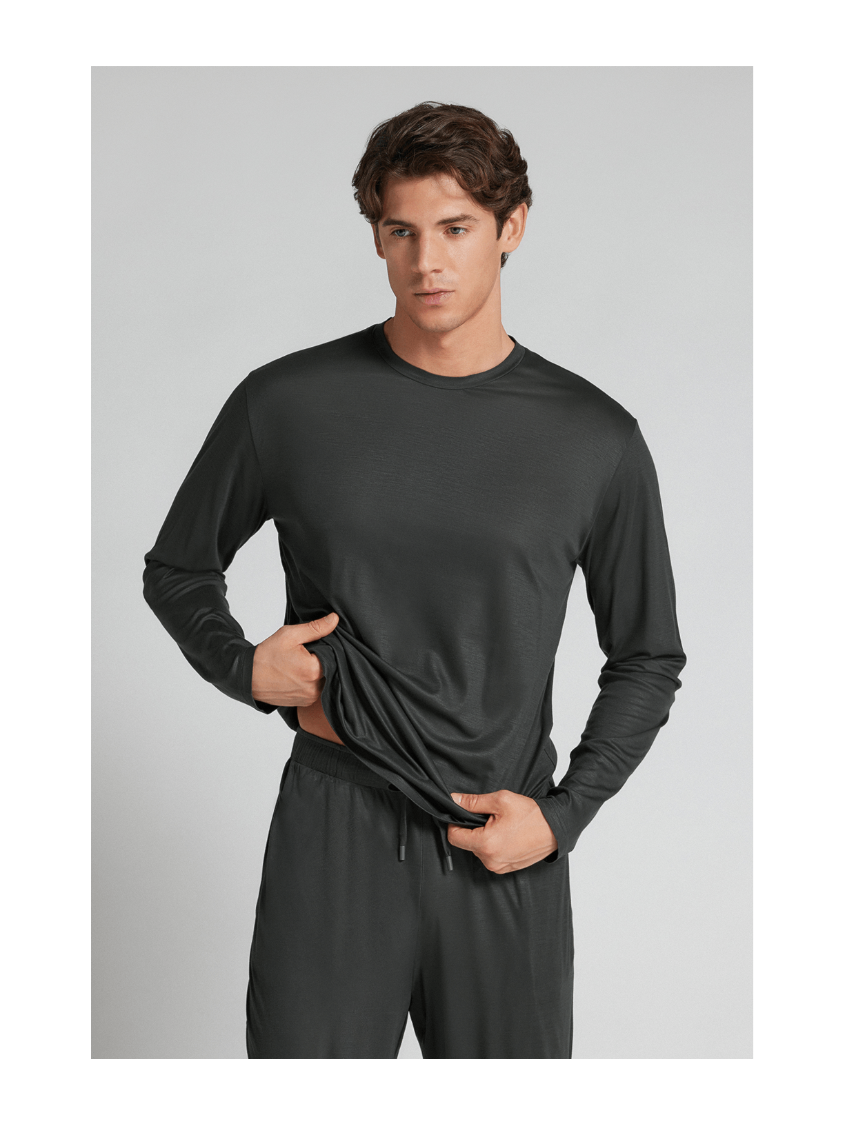 Camiseta De Manga Longa Premium Soft Technology Cinza Intimissimi