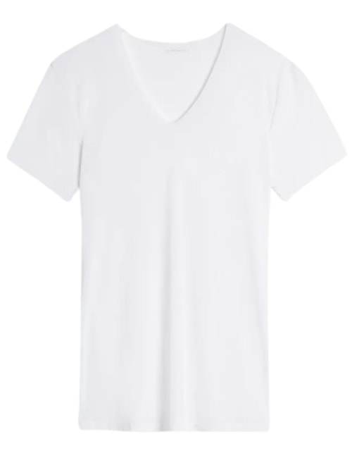Camiseta De Micro-Rede Corte Vivo - Branco