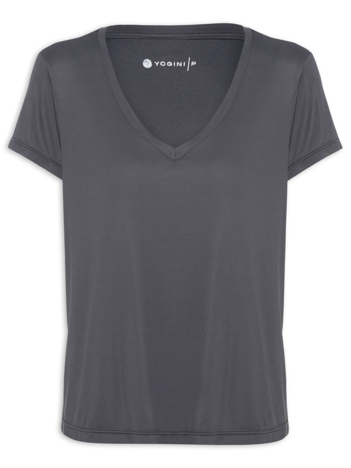 Camiseta Decote V Preta Dry Uv Palma Yogini