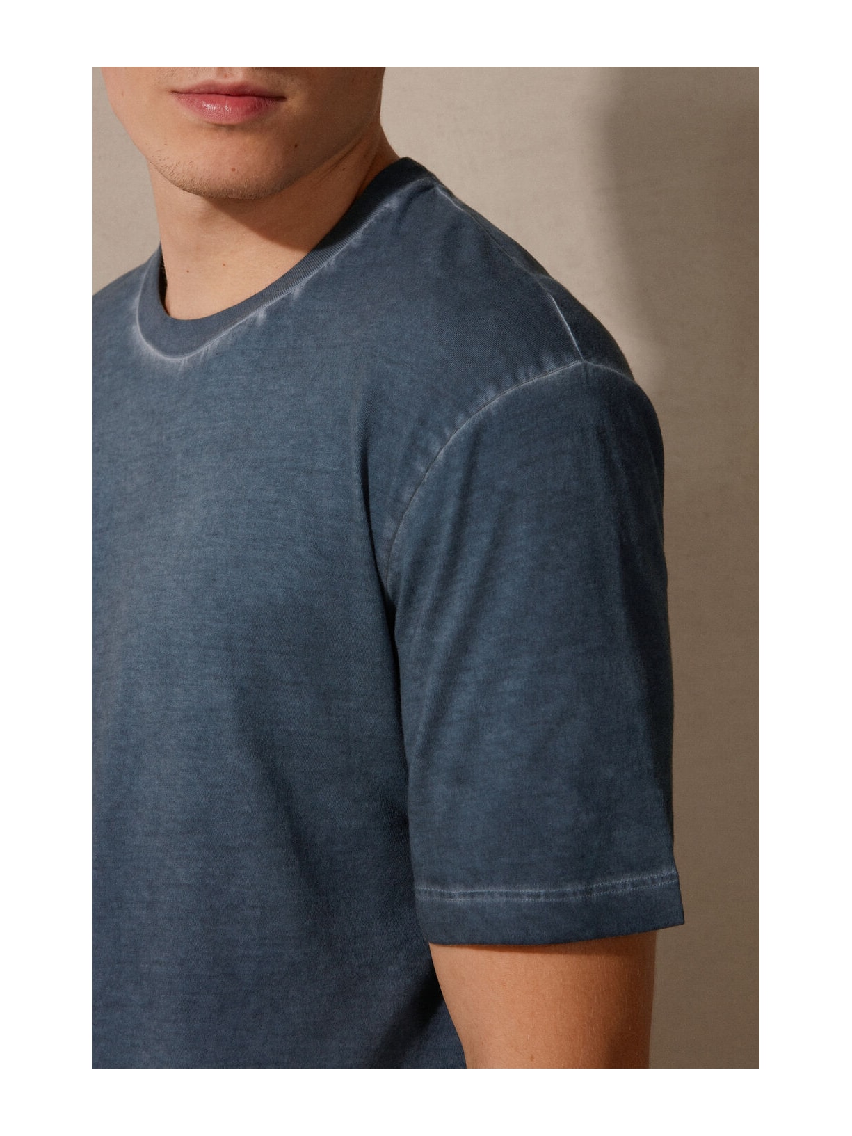 Camiseta Em Algodão Oil Washed Azul Intimissimi