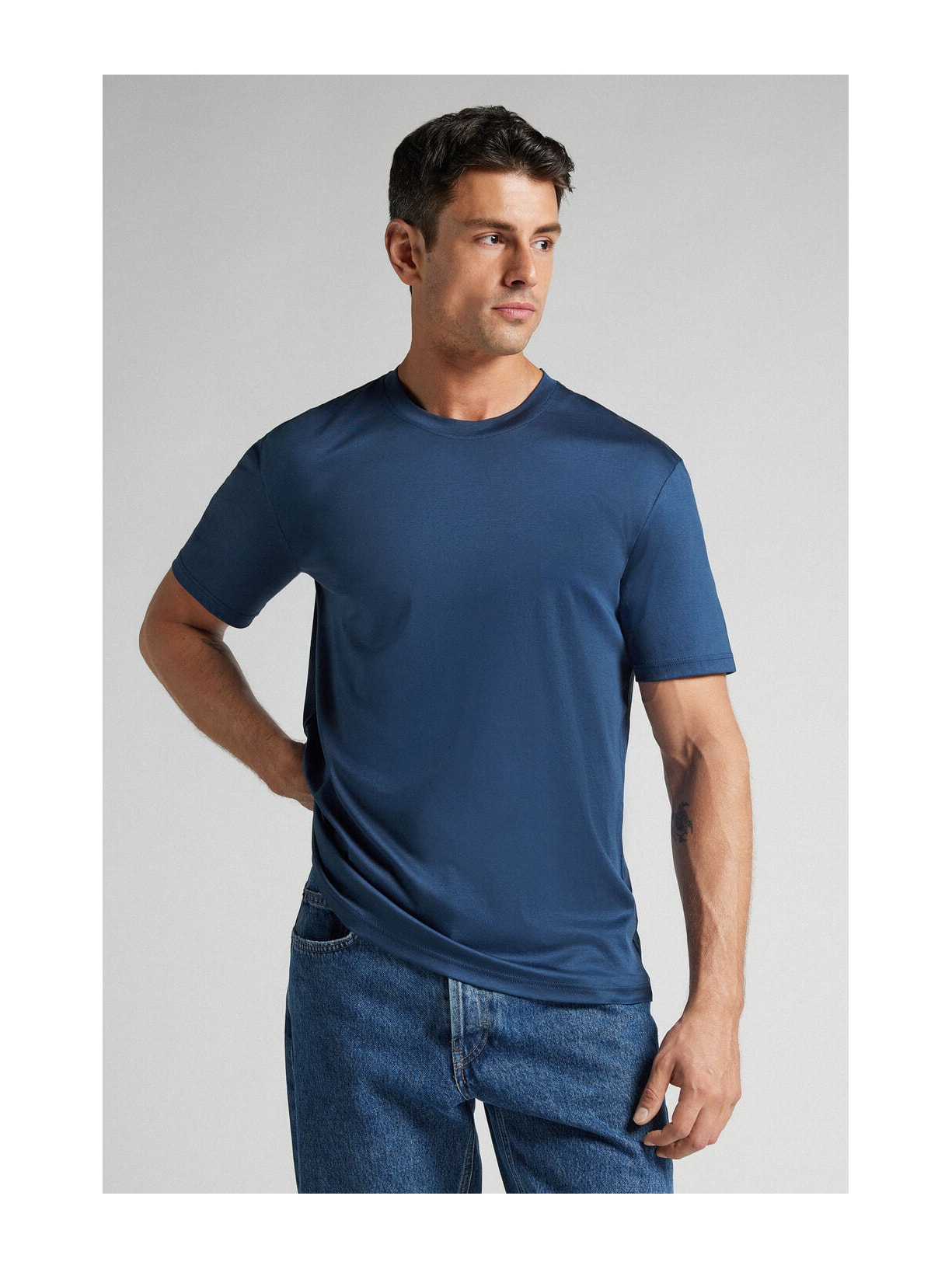 Camiseta Em Algodão Premium Azul Intimissimi