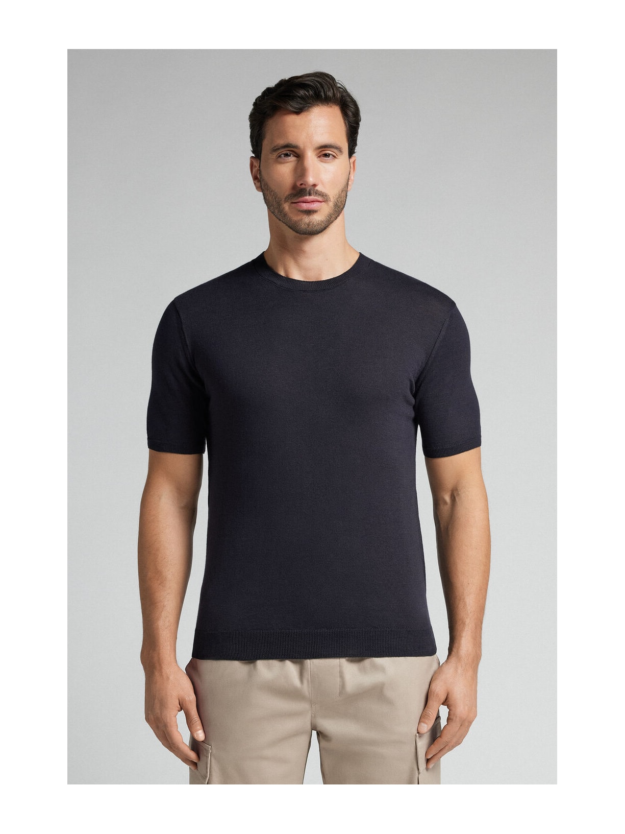 Camiseta Em Algodão Slub Azul Intimissimi