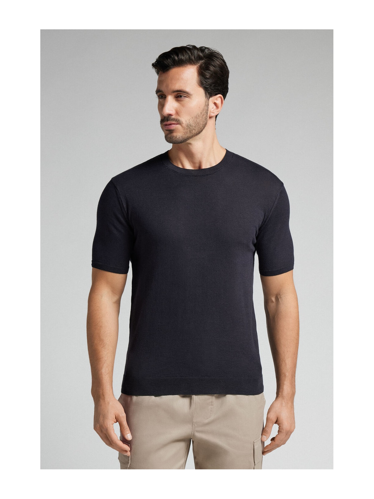 Camiseta Em Algodão Slub Azul Intimissimi