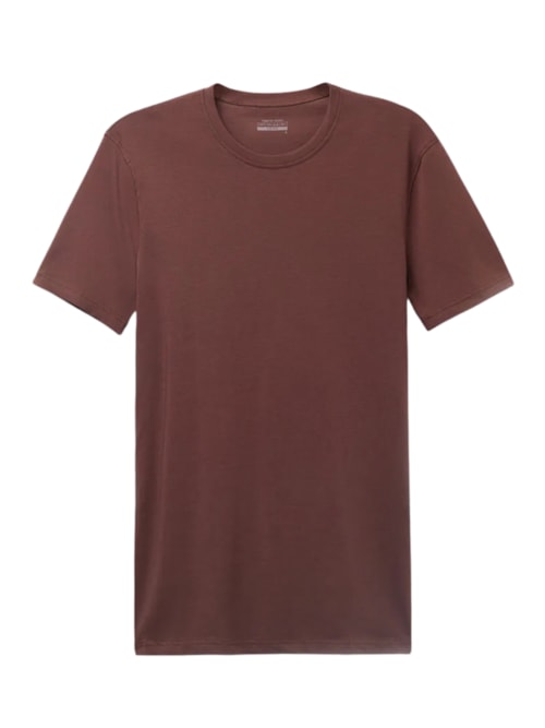 Camiseta Em Algodão Supima Elástico - Marrom