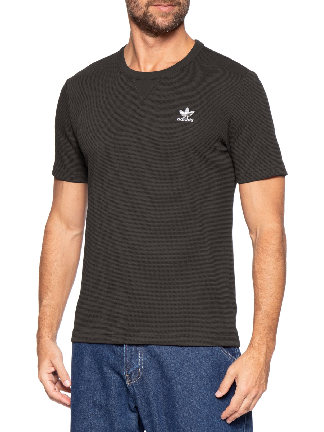 Camiseta Essentials Waffle Marrom Adidas Originals