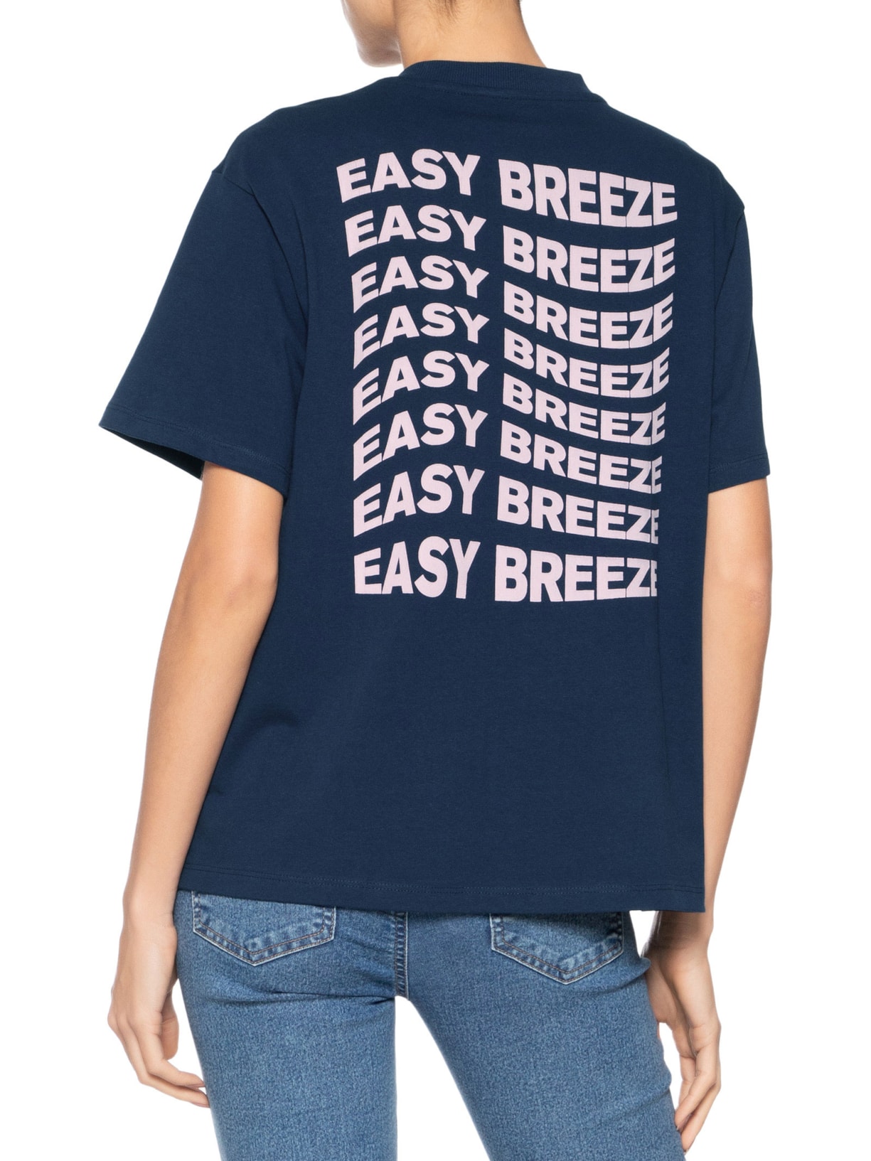 Camiseta Faminina Malha Easy Breeze Azul  Animale Jeans