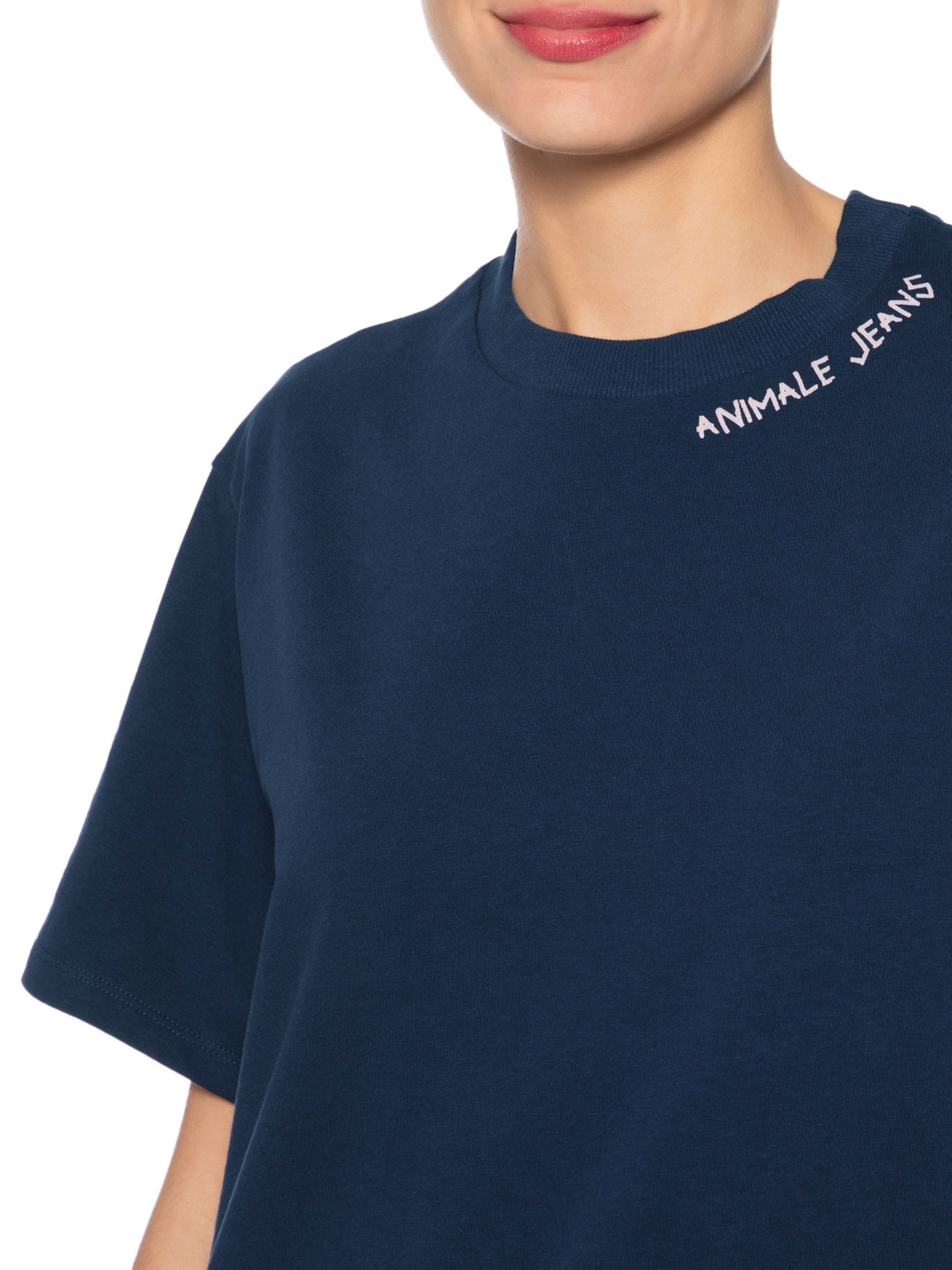 Camiseta Faminina Malha Easy Breeze Azul  Animale Jeans