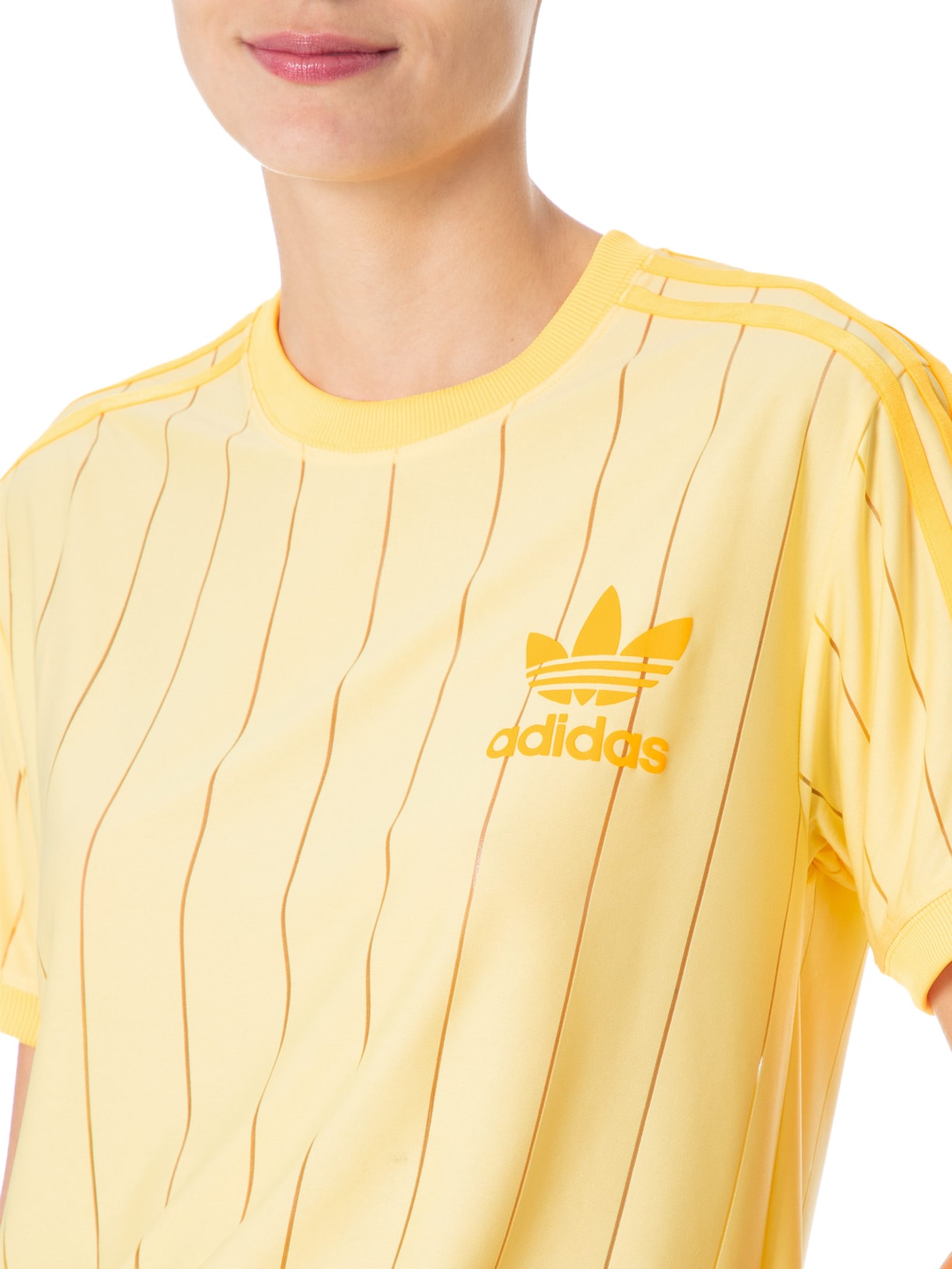 Camiseta Feminina Stripe Tee Adidas Originals Amarelo