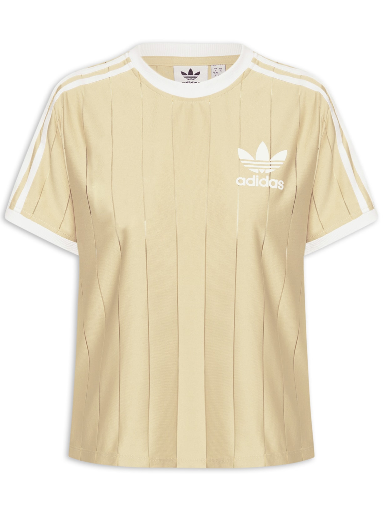 Camiseta Feminina 3 Stripes Pnst - Bege