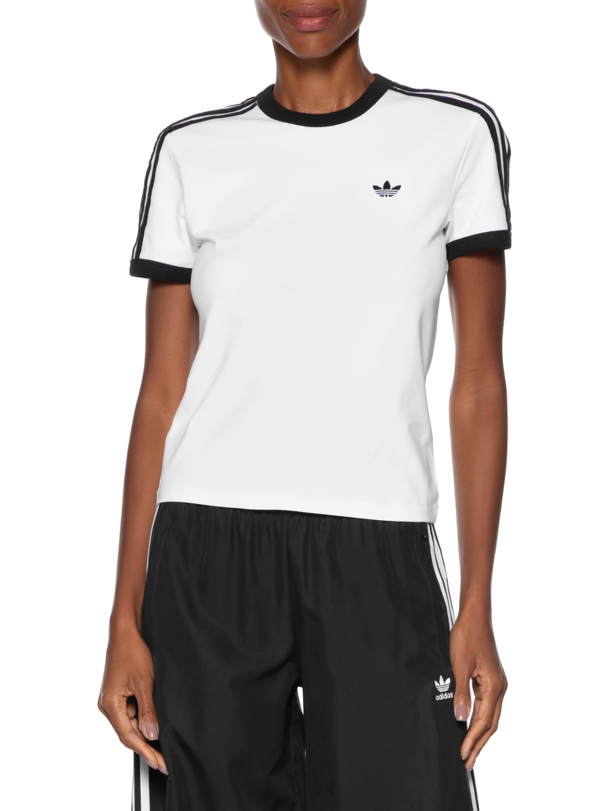 Camiseta Feminina 3S Clássica Adicolor Slim Branco Adidas Originals