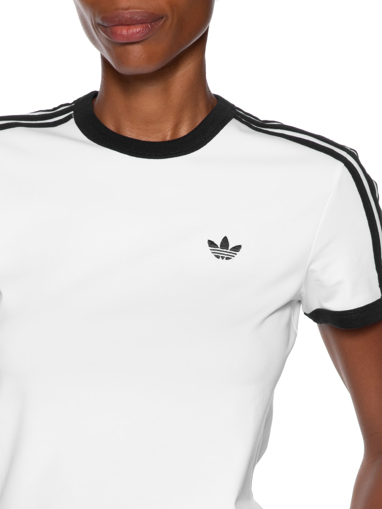 Camiseta Feminina 3S Clássica Adicolor Slim Branco Adidas Originals