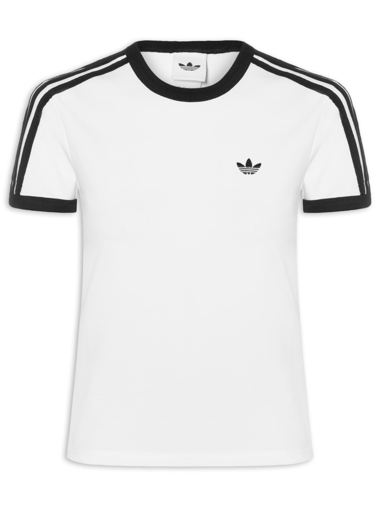 Camiseta Feminina 3S Clássica Adicolor Slim Branco Adidas Originals