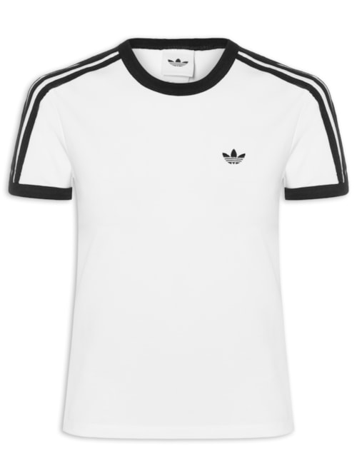 Camiseta Feminina 3S Clássica Adicolor Slim - Branco