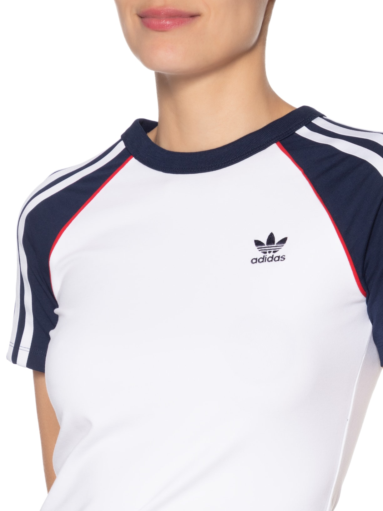 Camiseta Feminina 3S Raglan Slim Branco Adidas Originals