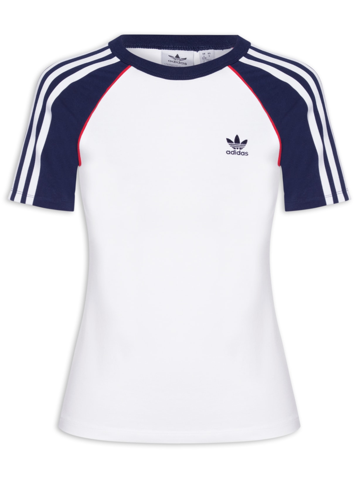 Camiseta Feminina 3S Raglan Slim Branco Adidas Originals