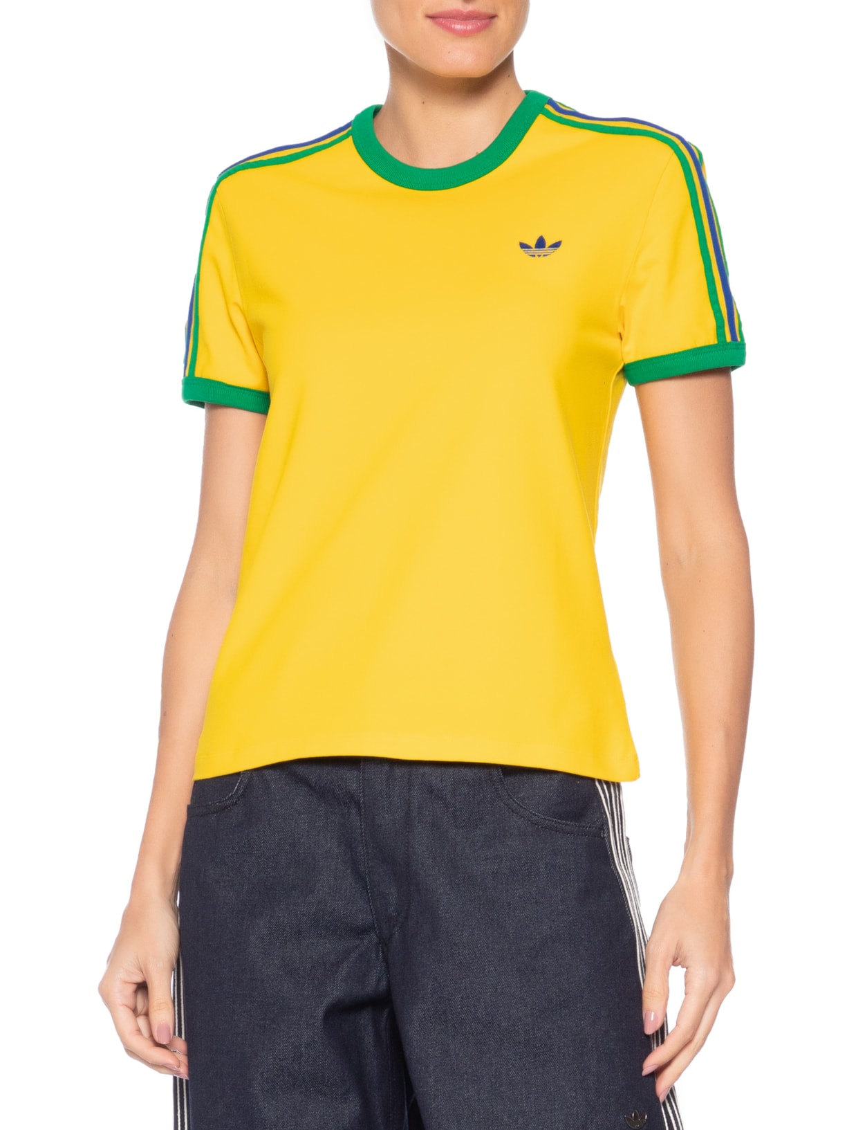 Camiseta Feminina 3S Slim Amarelo Adidas Originals
