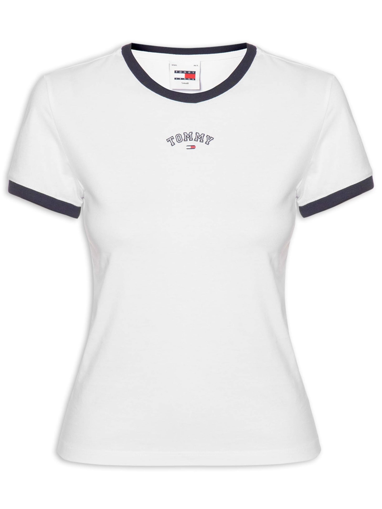 Camiseta Feminina AB Slim Small Varsity Tee - Branco