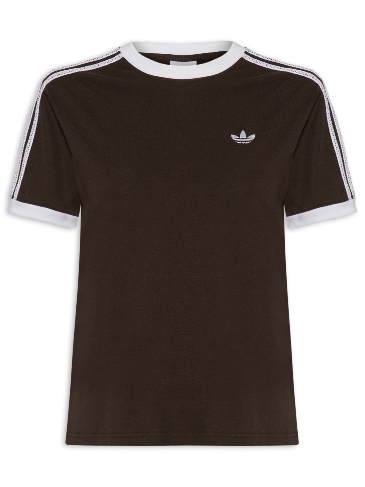 Camiseta Feminina Adicolor Crochê Marrom Adidas Originals