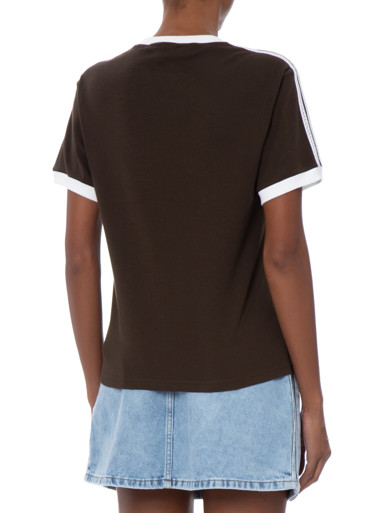 Camiseta Feminina Adicolor Crochê Marrom Adidas Originals