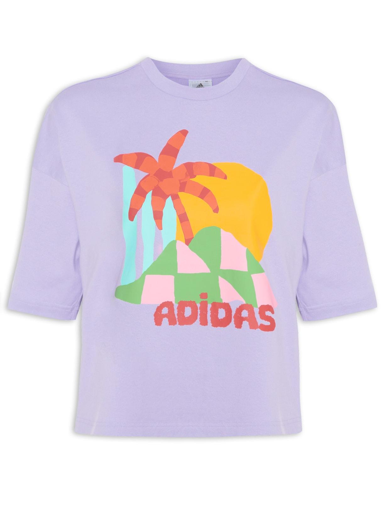 Camiseta Feminina Adidas + Farm - Lilás