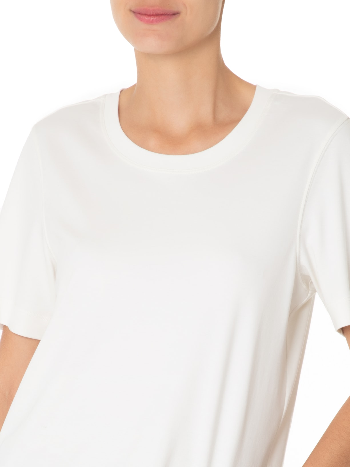 Shoulder Camiseta Feminina Algodão Pima Branco