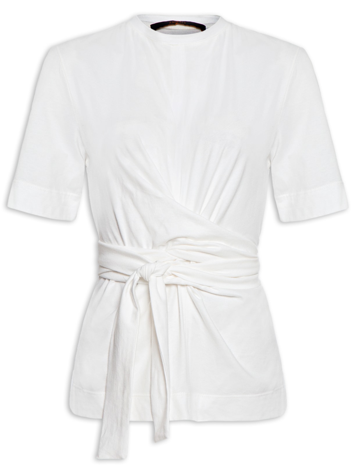 Camiseta Feminina Amarração Cintura - Branco