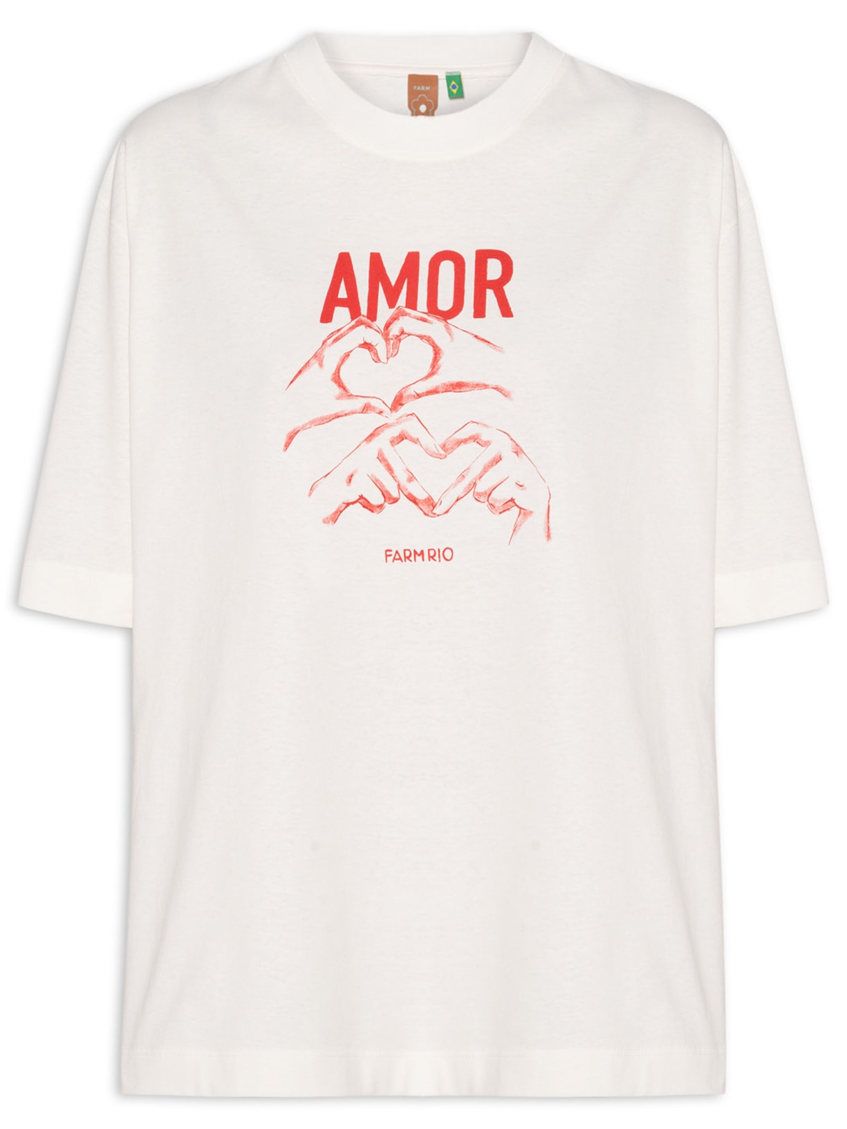 Camiseta Feminina Ampla Amor Branco Farm