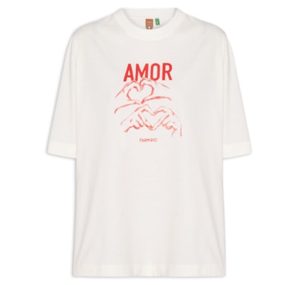 Camiseta Feminina Ampla Amor - Branco