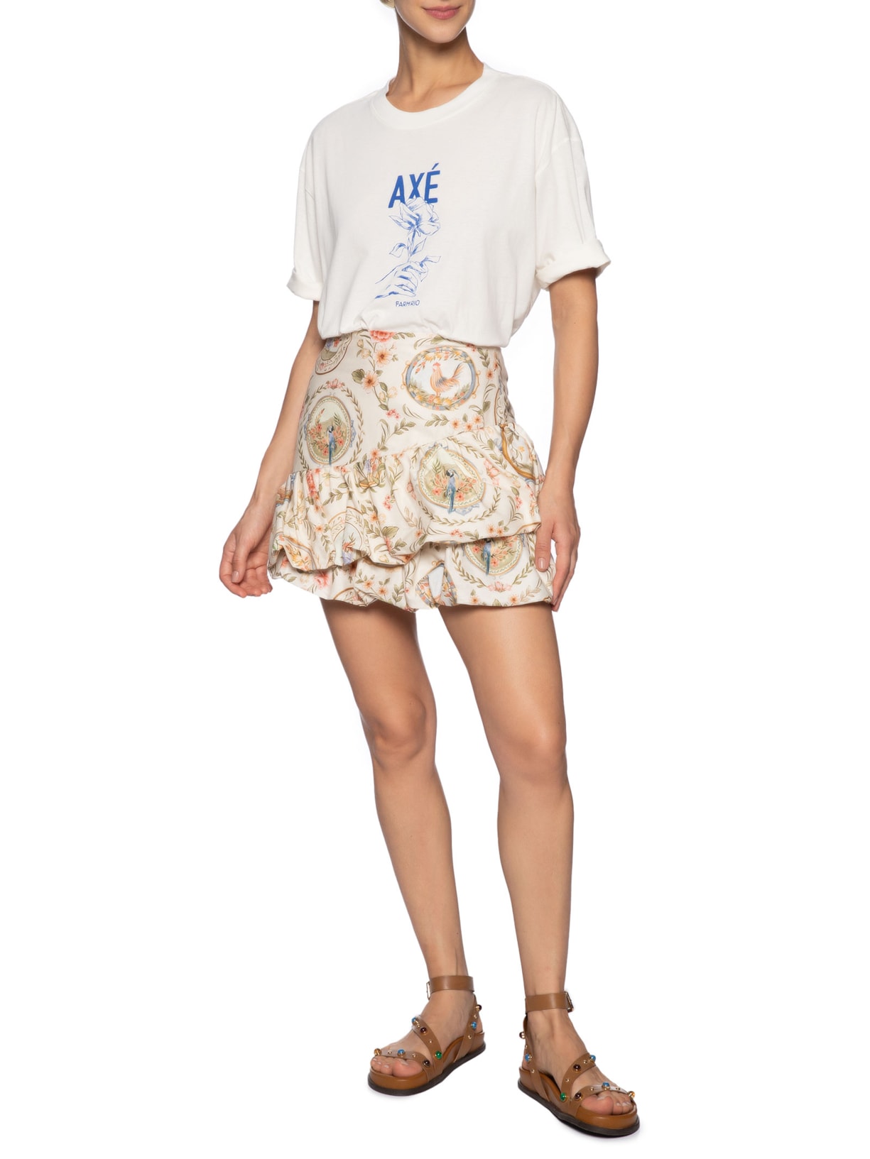 Camiseta Feminina Ampla Axé Branco Farm