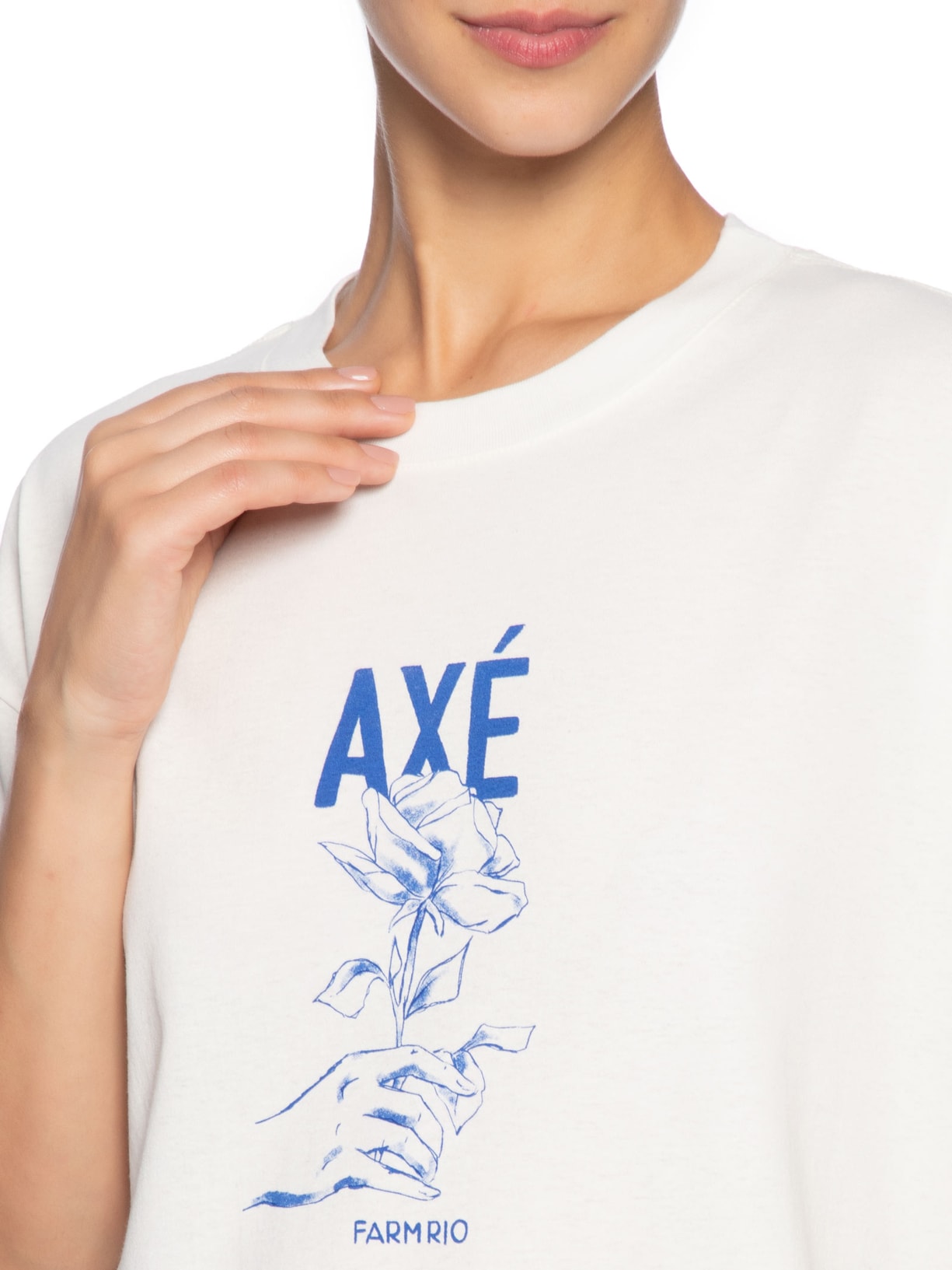 Camiseta Feminina Ampla Axé Branco Farm