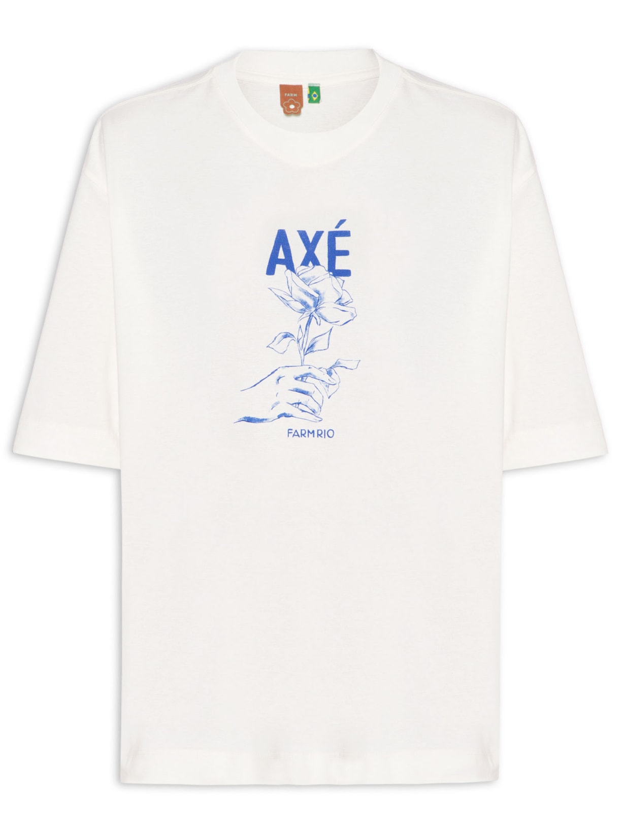 Camiseta Feminina Ampla Axé - Branco