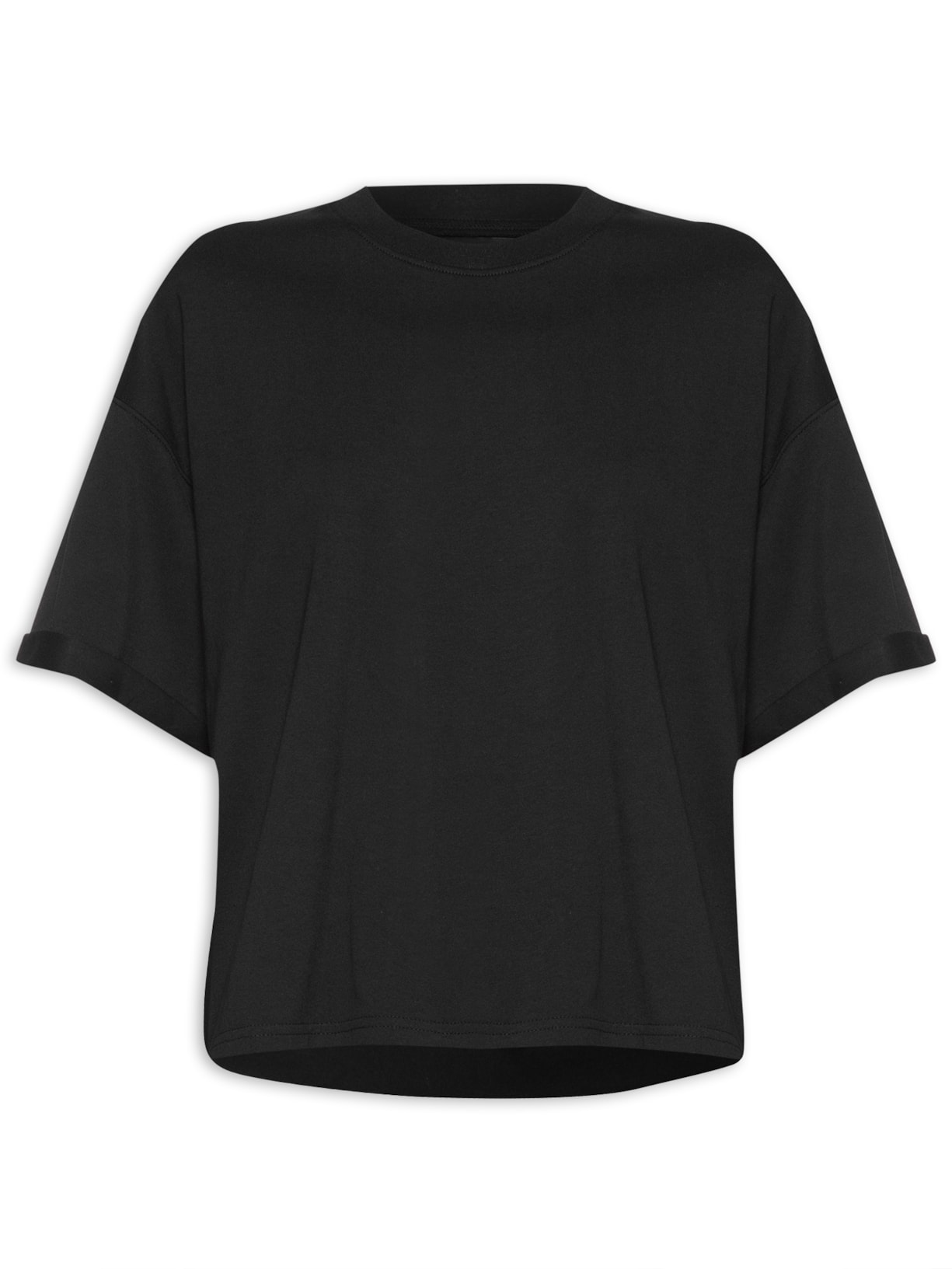 Camiseta Feminina Ampla Basic - Preto