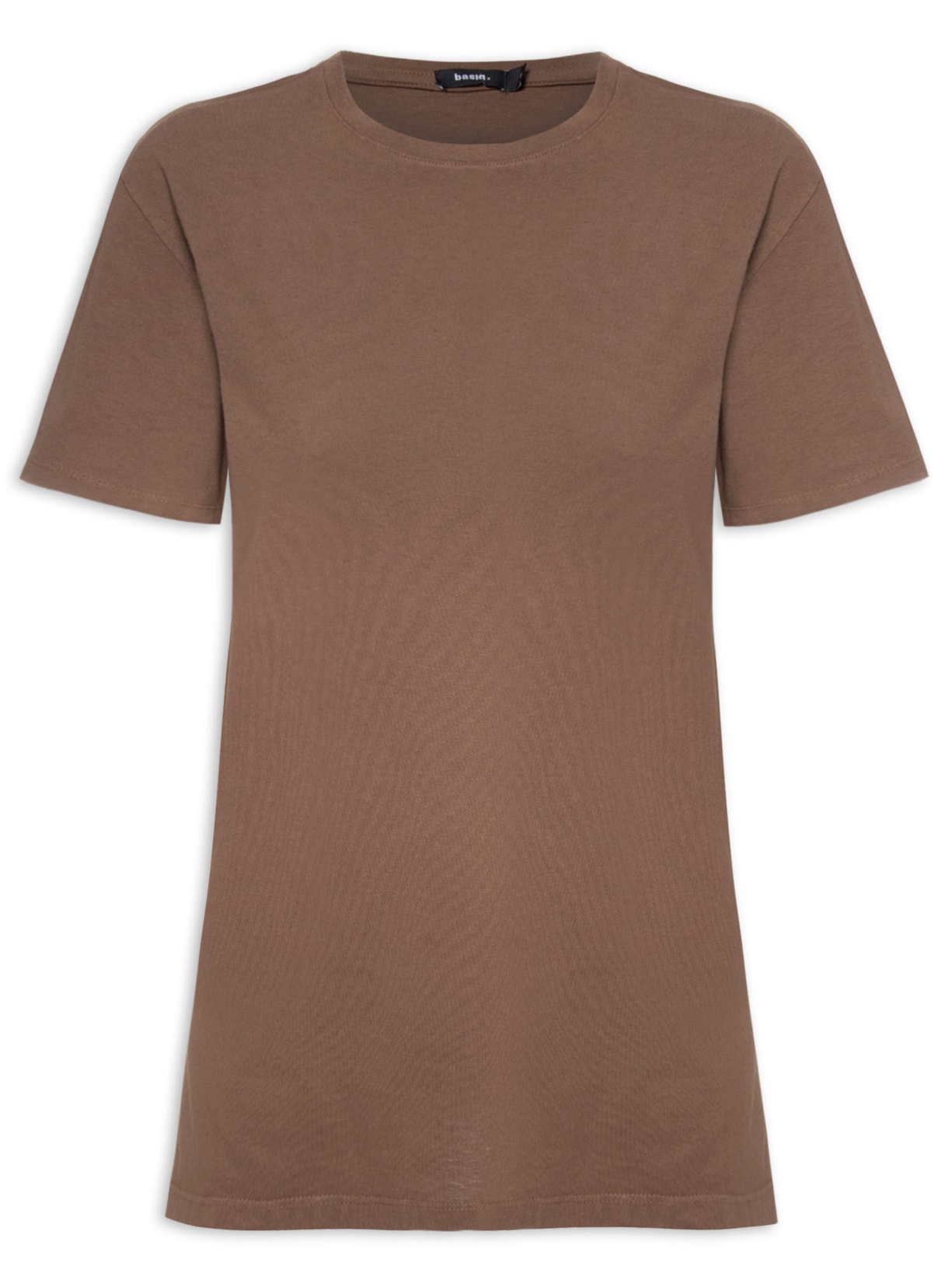 Camiseta Feminina Ampla Básica - Marrom