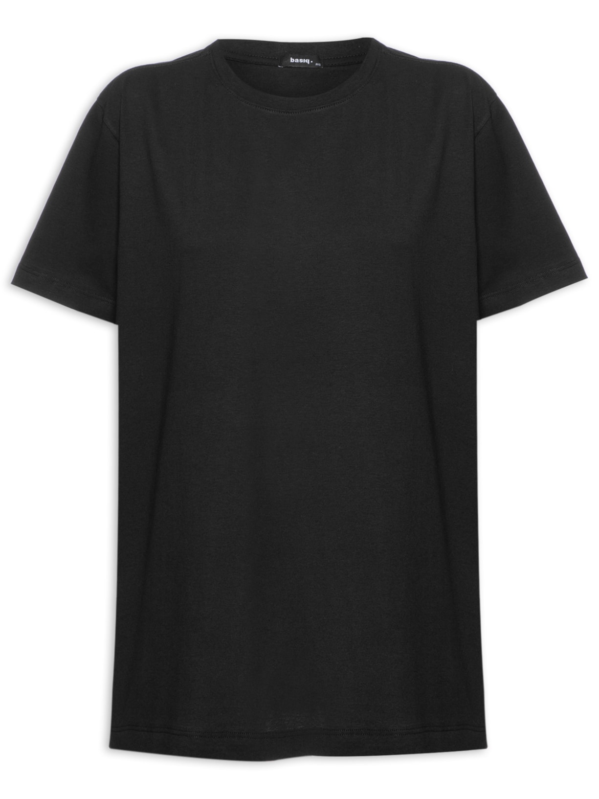 Camiseta Feminina Ampla Básica Preto Basiq