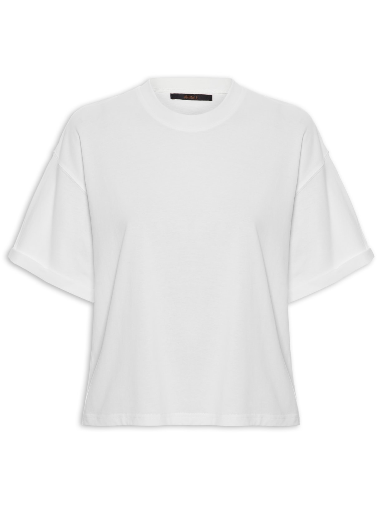 Camiseta Feminina Ampla Malha Basic - Branco