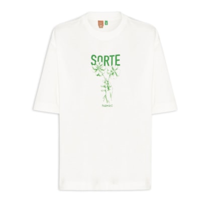 Camiseta Feminina Ampla Sorte - Branco
