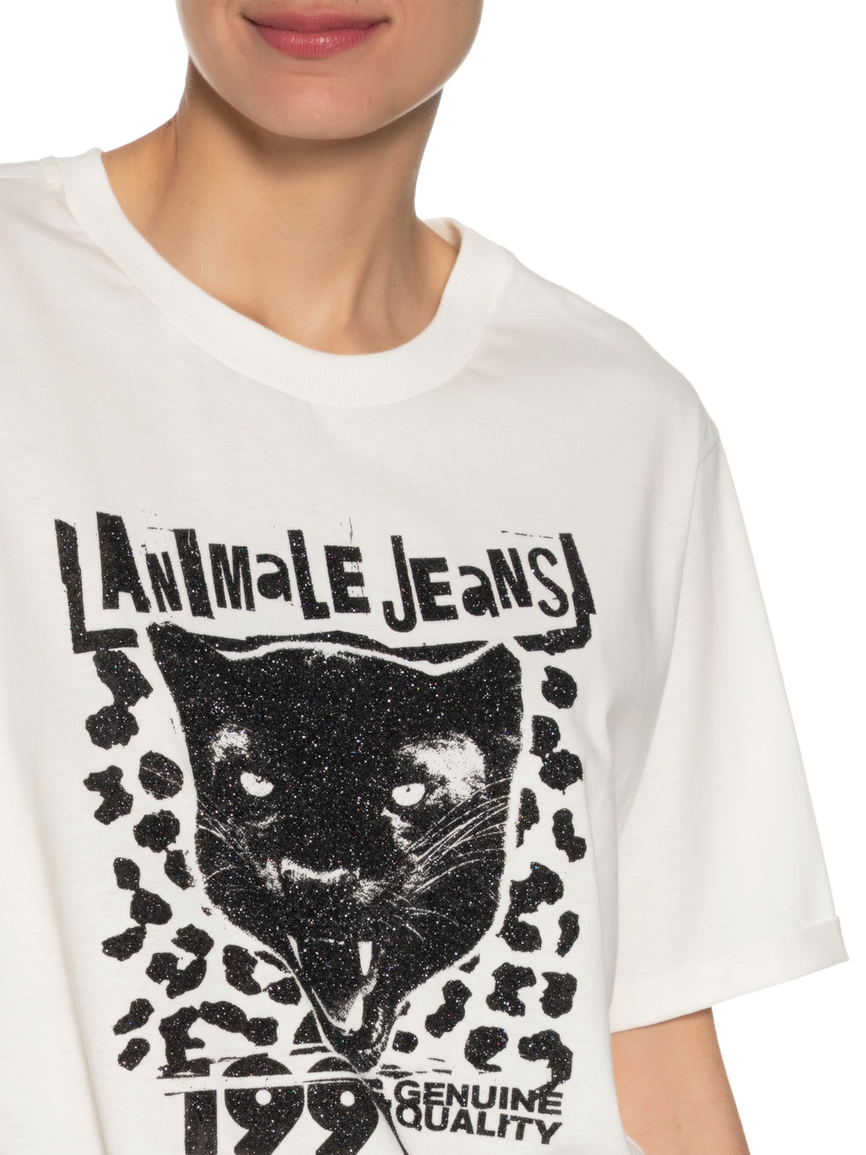 Camiseta Feminina Angry Panther Branco Animale Jeans