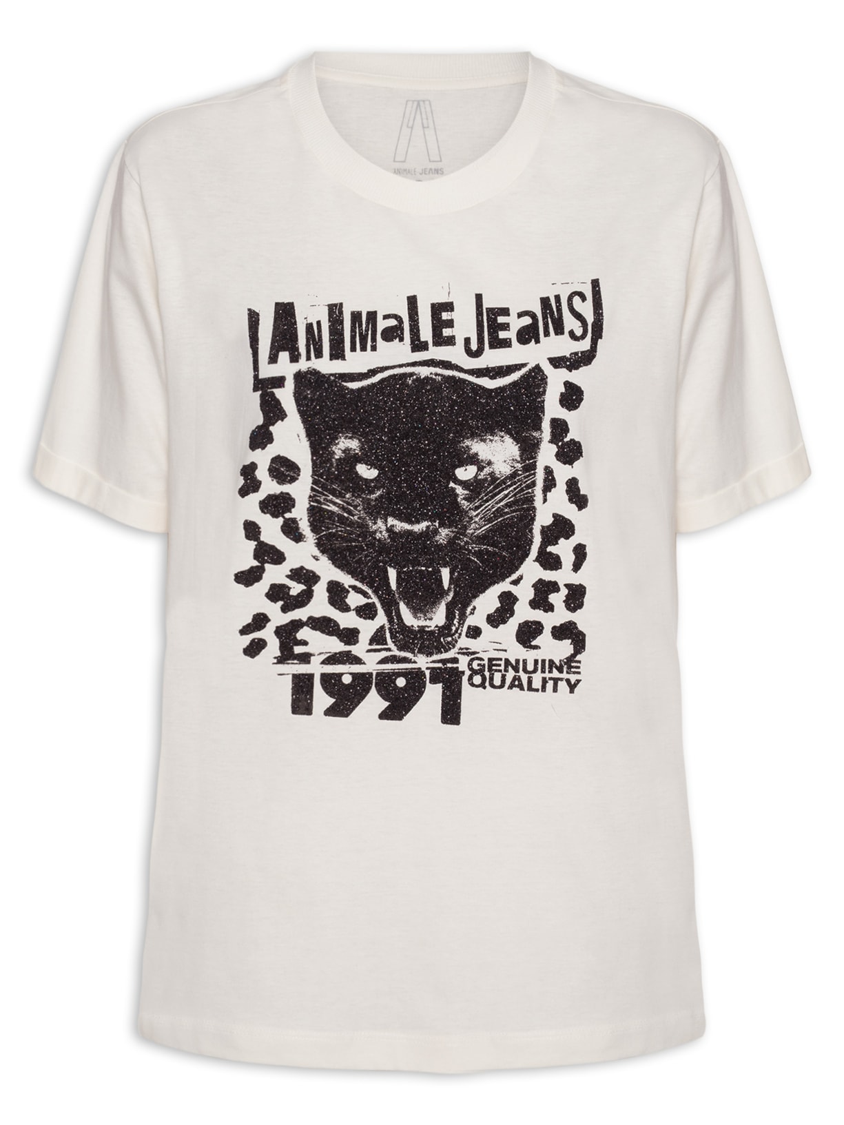 Camiseta Feminina Angry Panther Branco Animale Jeans