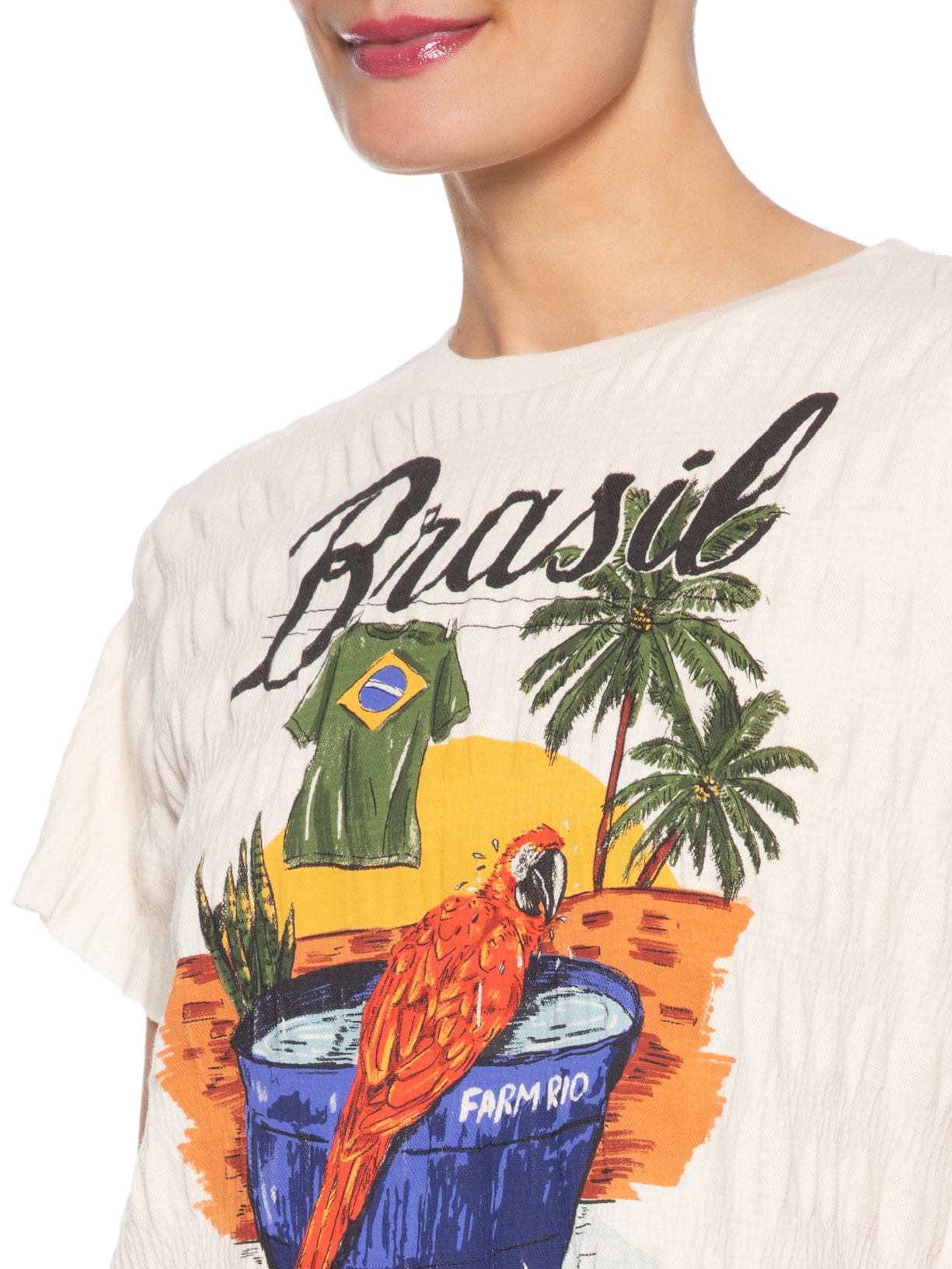 Camiseta Feminina Arara Brasil Off White Farm
