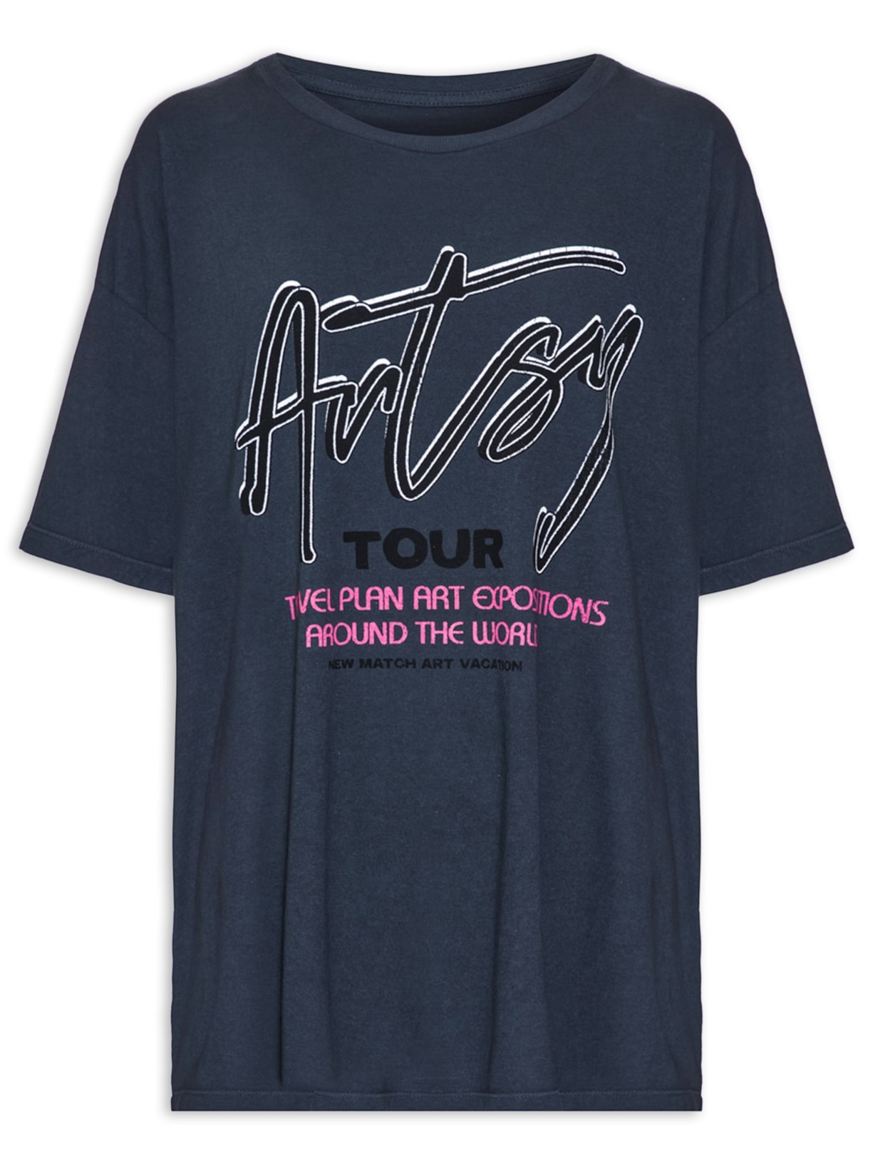 Camiseta Feminina Artsy Tour Preto New Match