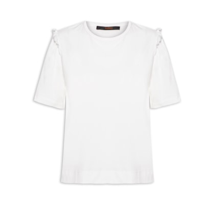 Camiseta Feminina Babado Manga - Branco