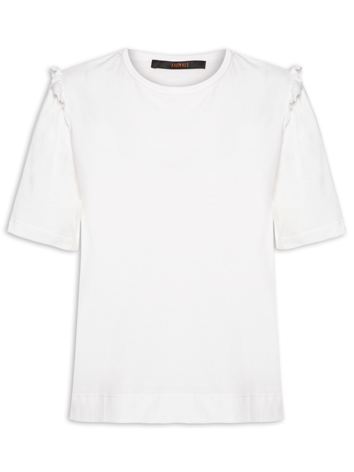 Camiseta Feminina Babado Manga - Branco