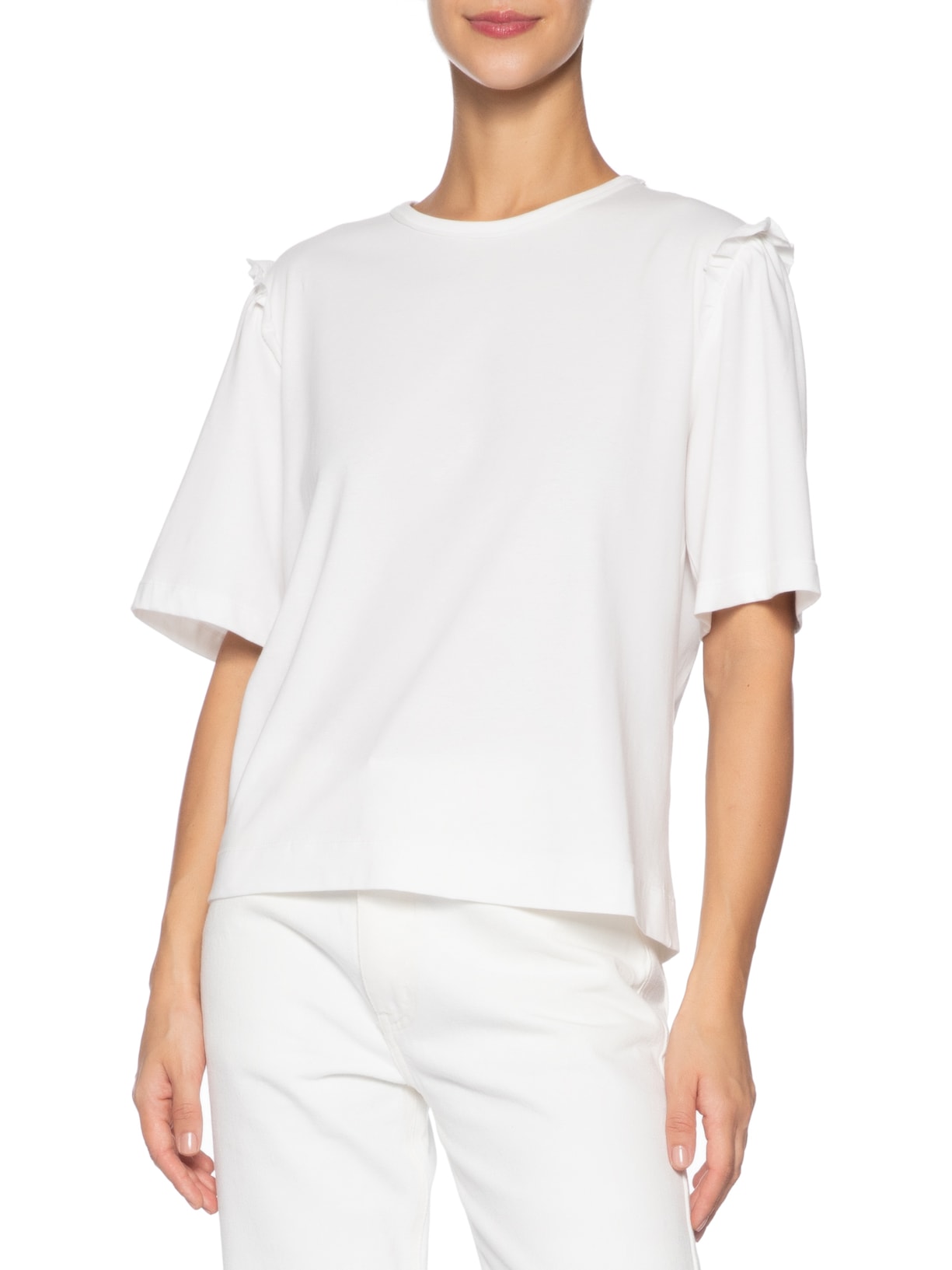 Camiseta Feminina Babado Manga Branco Animale