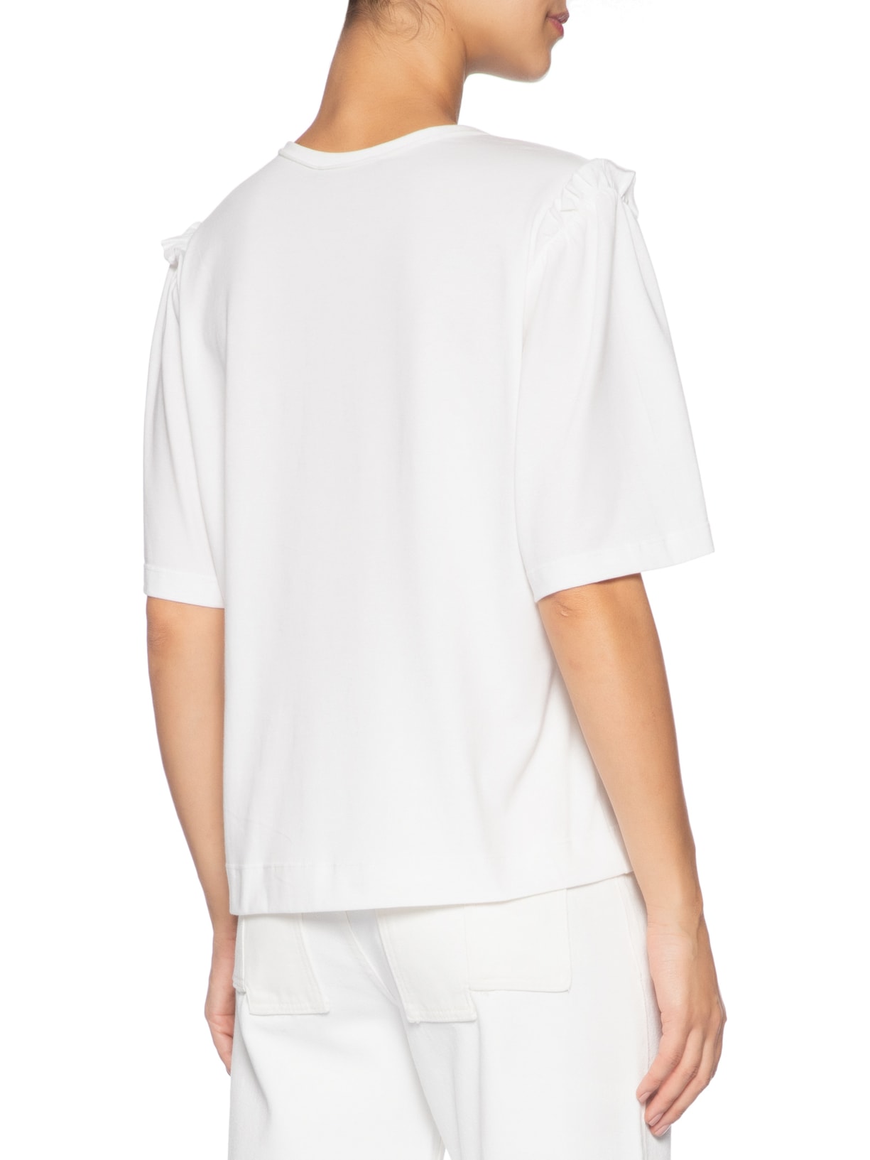 Camiseta Feminina Babado Manga Branco Animale
