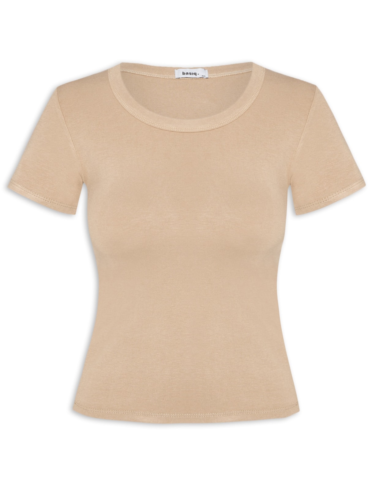 Camiseta Feminina Baby Look Canelada - Bege