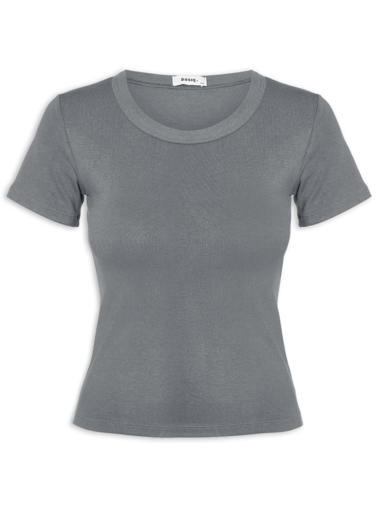 Camiseta Feminina Baby Look Canelada - Cinza