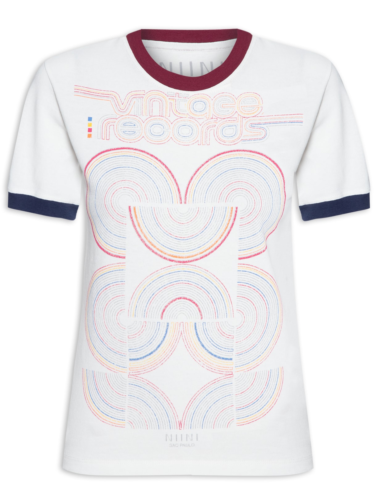 Camiseta Feminina Baby Look Disco Off - Branco