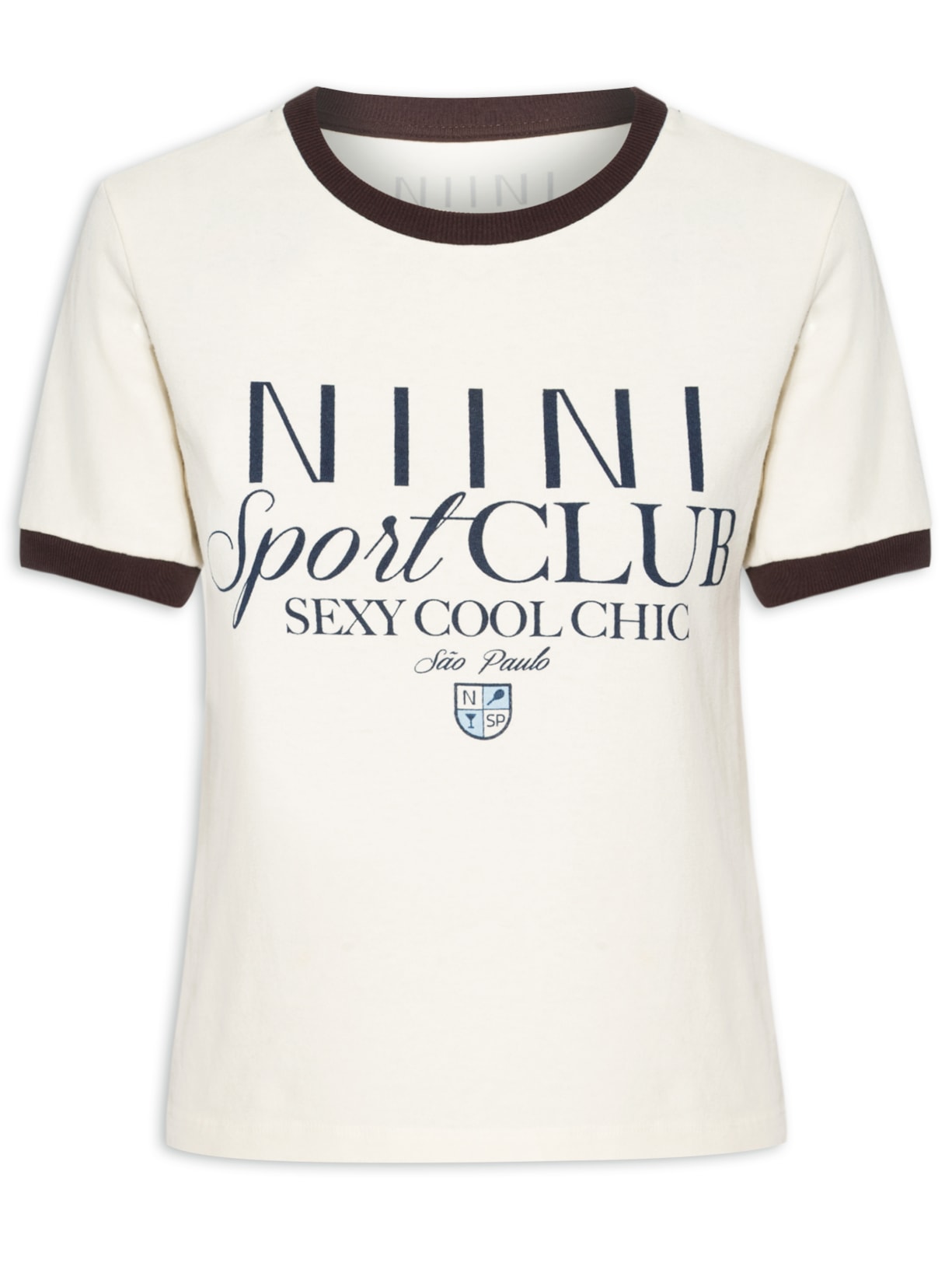 Camiseta Feminina Baby Look Sport Club - Off White